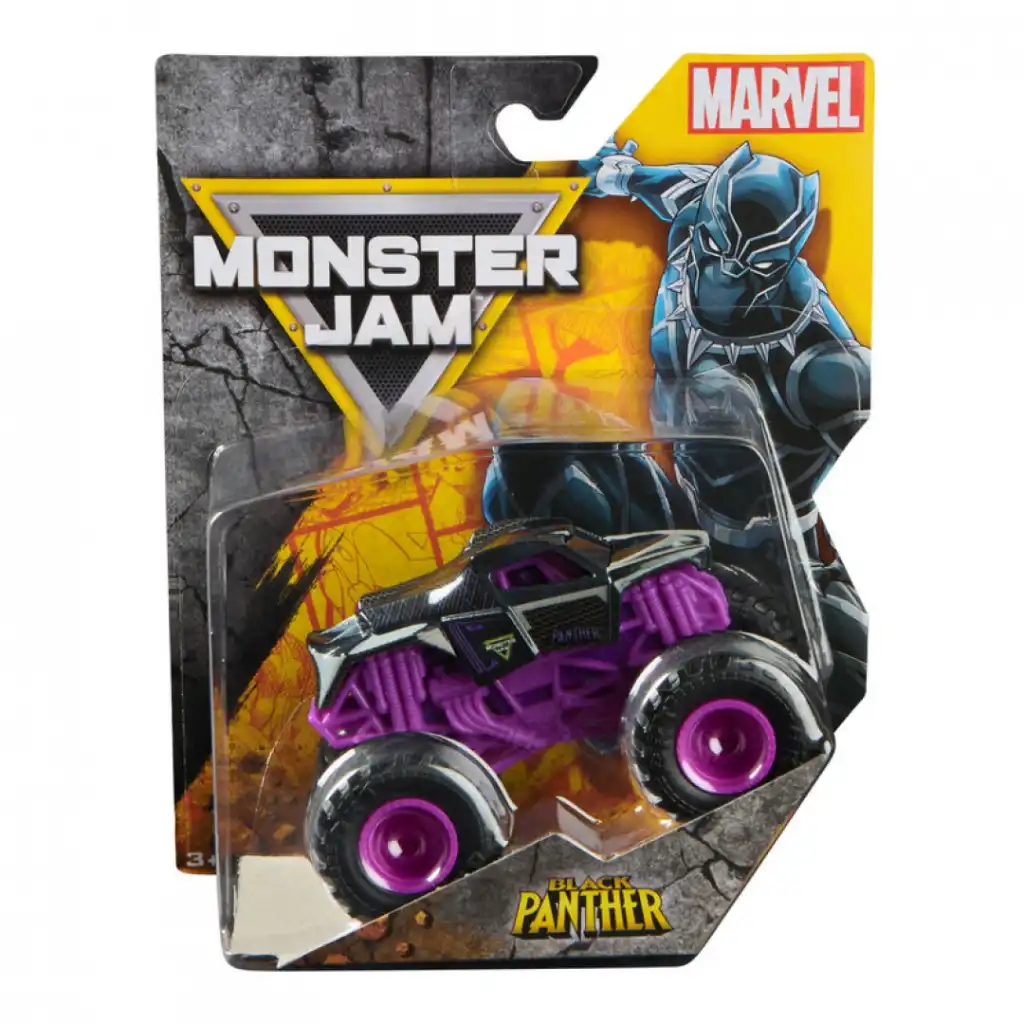 Erlebe heldenhafte Tricks mit dem Black Panther Monster Truck.
