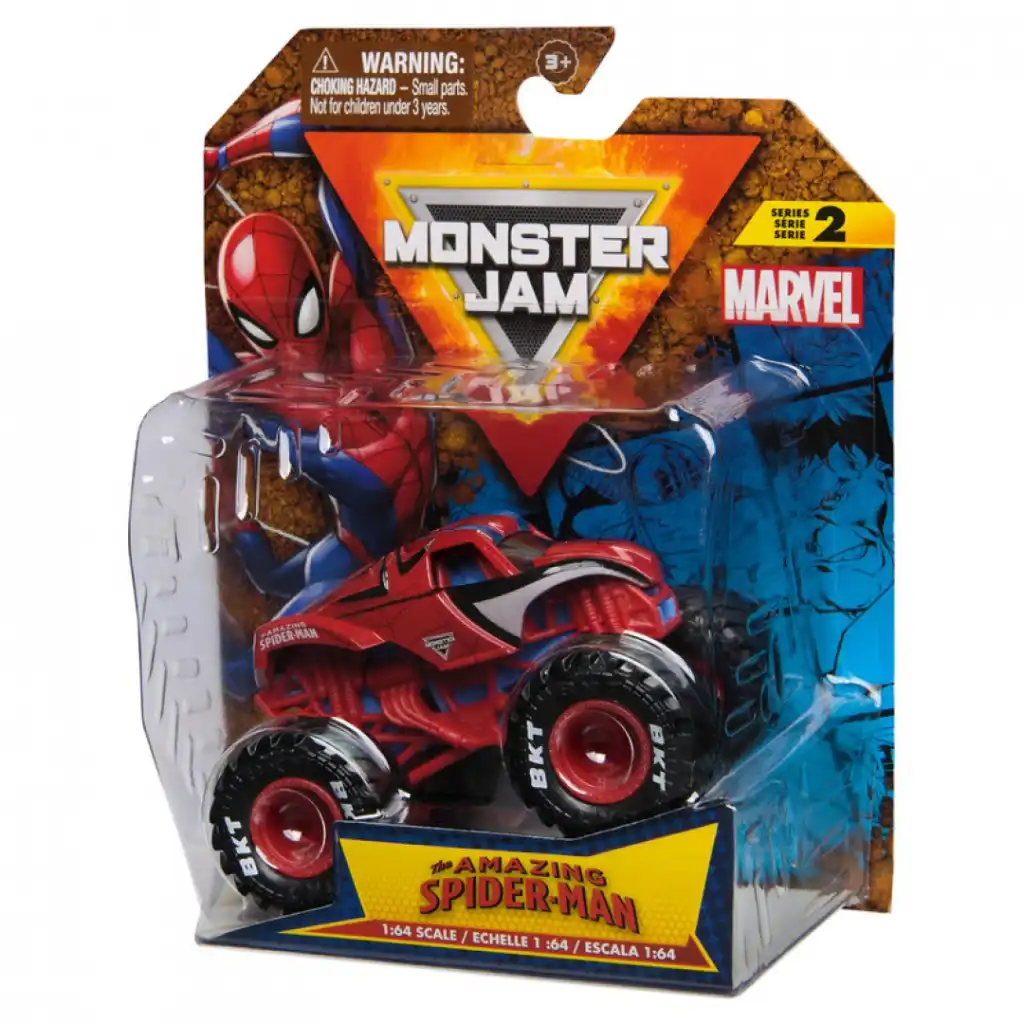 Erleben Sie endlose Action mit dem Monster Truck in den Farben von Spider-Man!