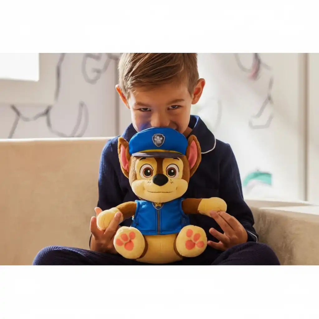 Ruhiger Schlaf mit einem treuen Plüschfreund an der Seite.