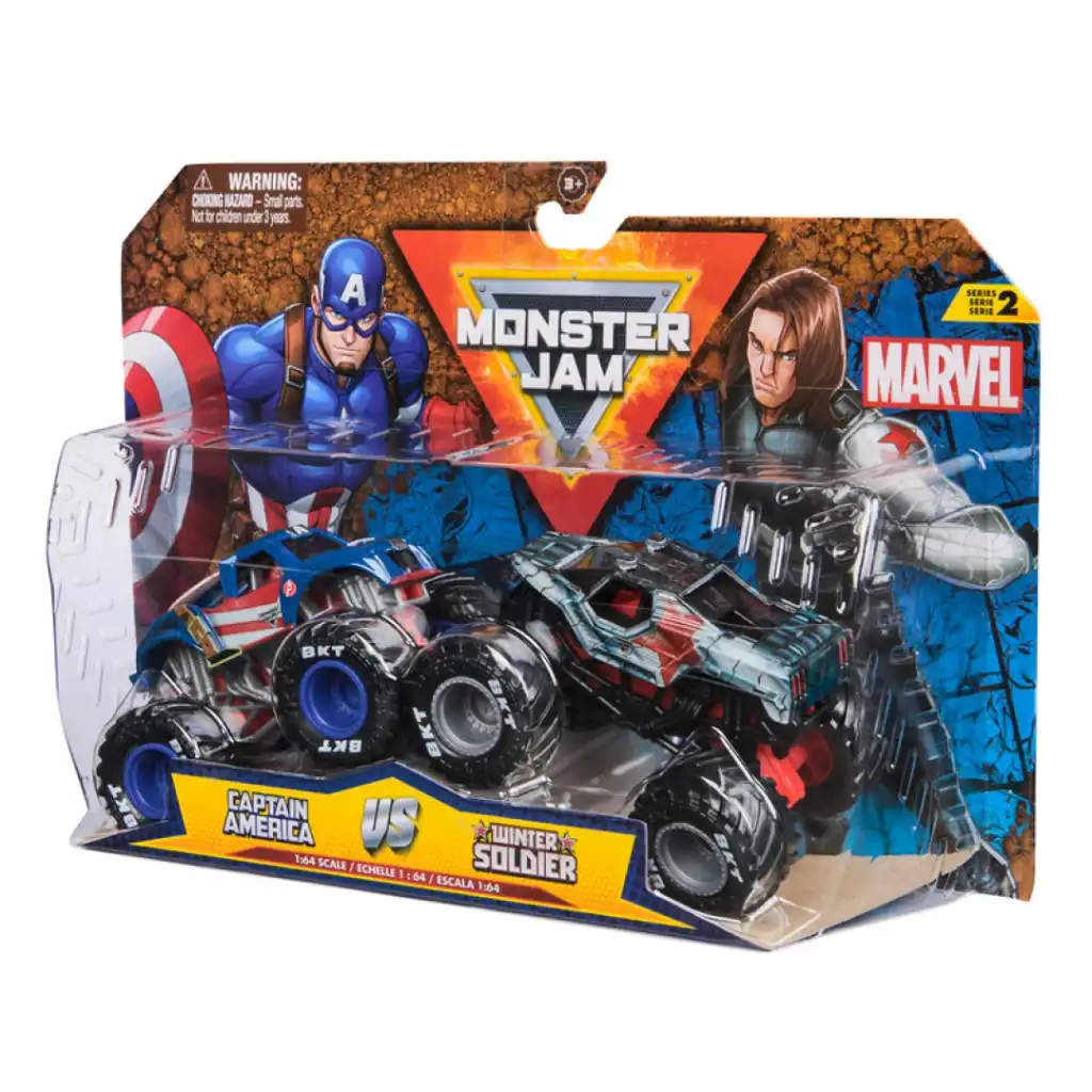 Entfesseln Sie unglaubliche Action mit den legendären Monster Trucks von Marvel.
