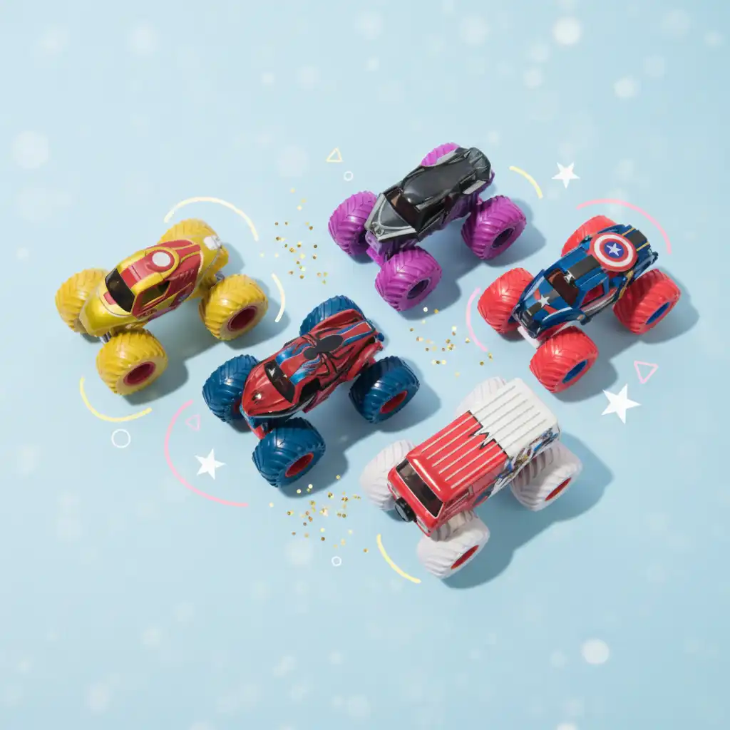 Erlebe heldenhafte Abenteuer in der Arena mit ikonischen Marvel-Trucks.