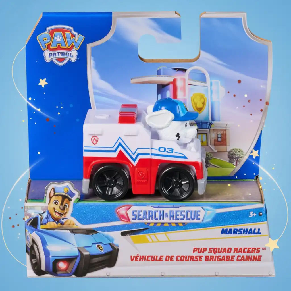 Geh in Aktion mit dem furchtlosen Feuerwehrmann Marshall und seinem Fahrzeug!