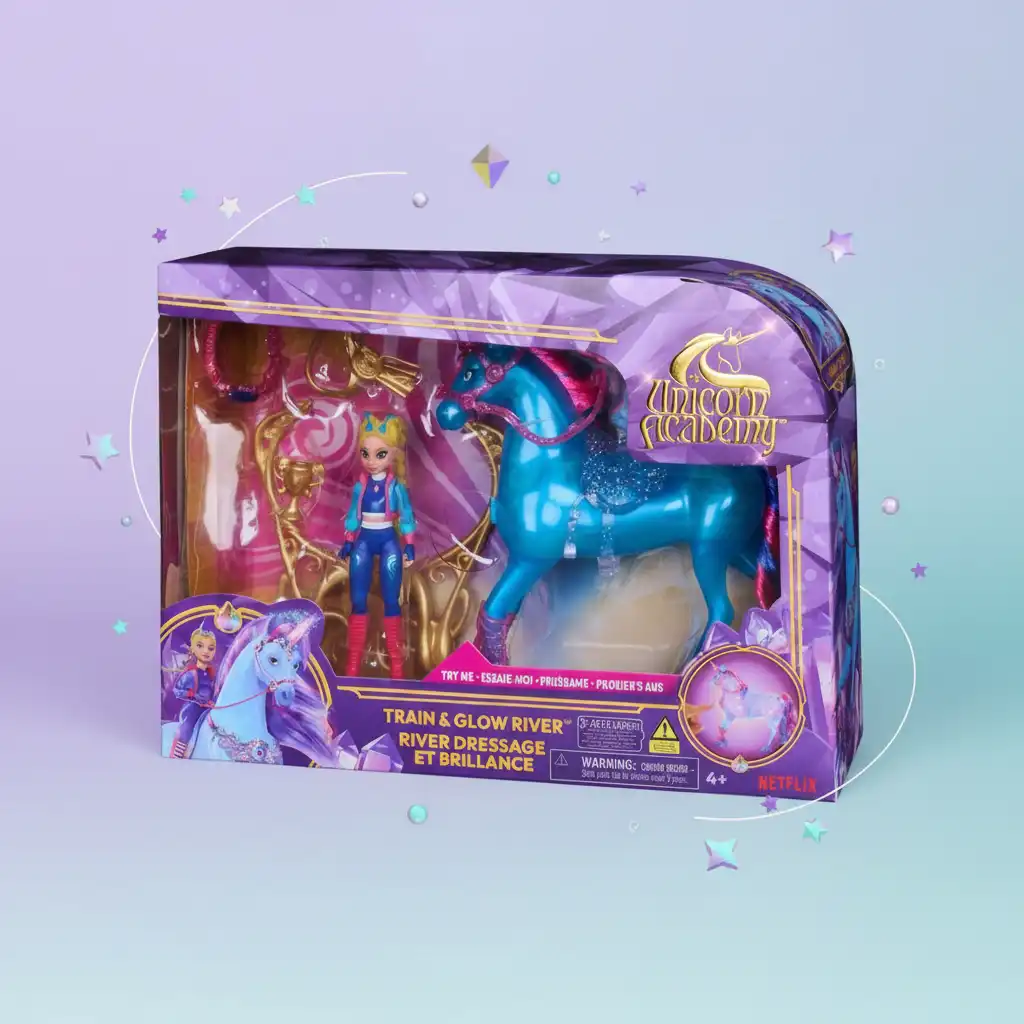 Magische Lichteffekte aktiviert durch einen Brustjuwel des Einhorns.