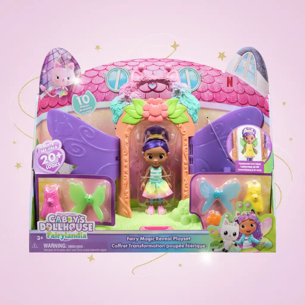 Detailreich gestaltete Gabby Puppe mit magnetischen Accessoires für leichtes Spiel.