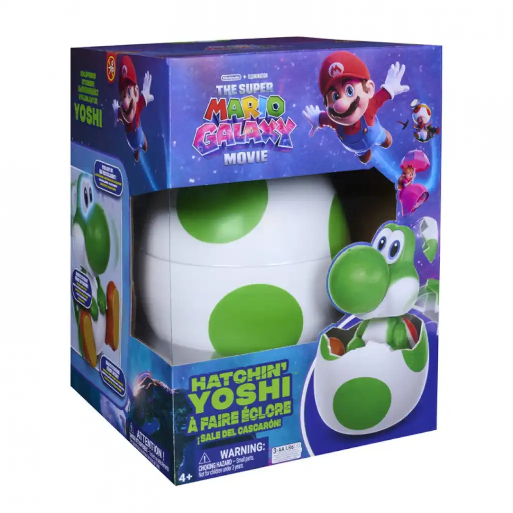 Erleben Sie den aufregenden Moment, wenn Yoshi zum ersten Mal aus dem Ei schlüpft.
