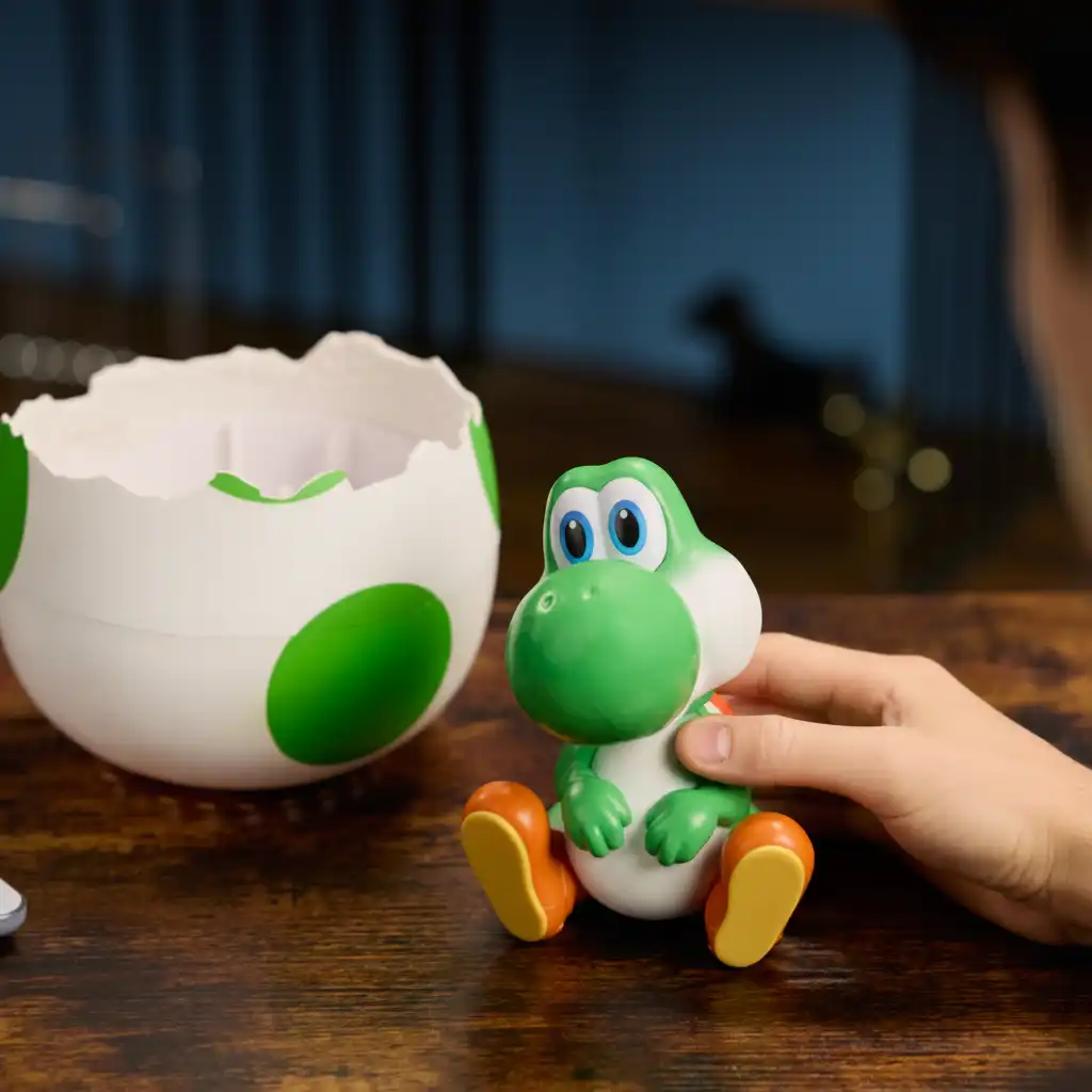 Kommunizieren Sie mit Yoshi mittels Stimme und Berührungssensoren.